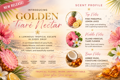 🌺✨ Golden Tiaré Nectar Luxury Body Care Bundle ✨🍯