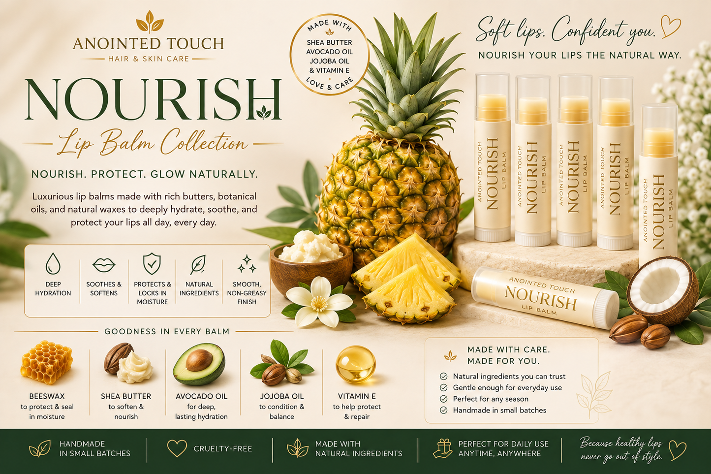 🍍 Anointed Touch Nourish Lip Balm – Sweet Pineapple