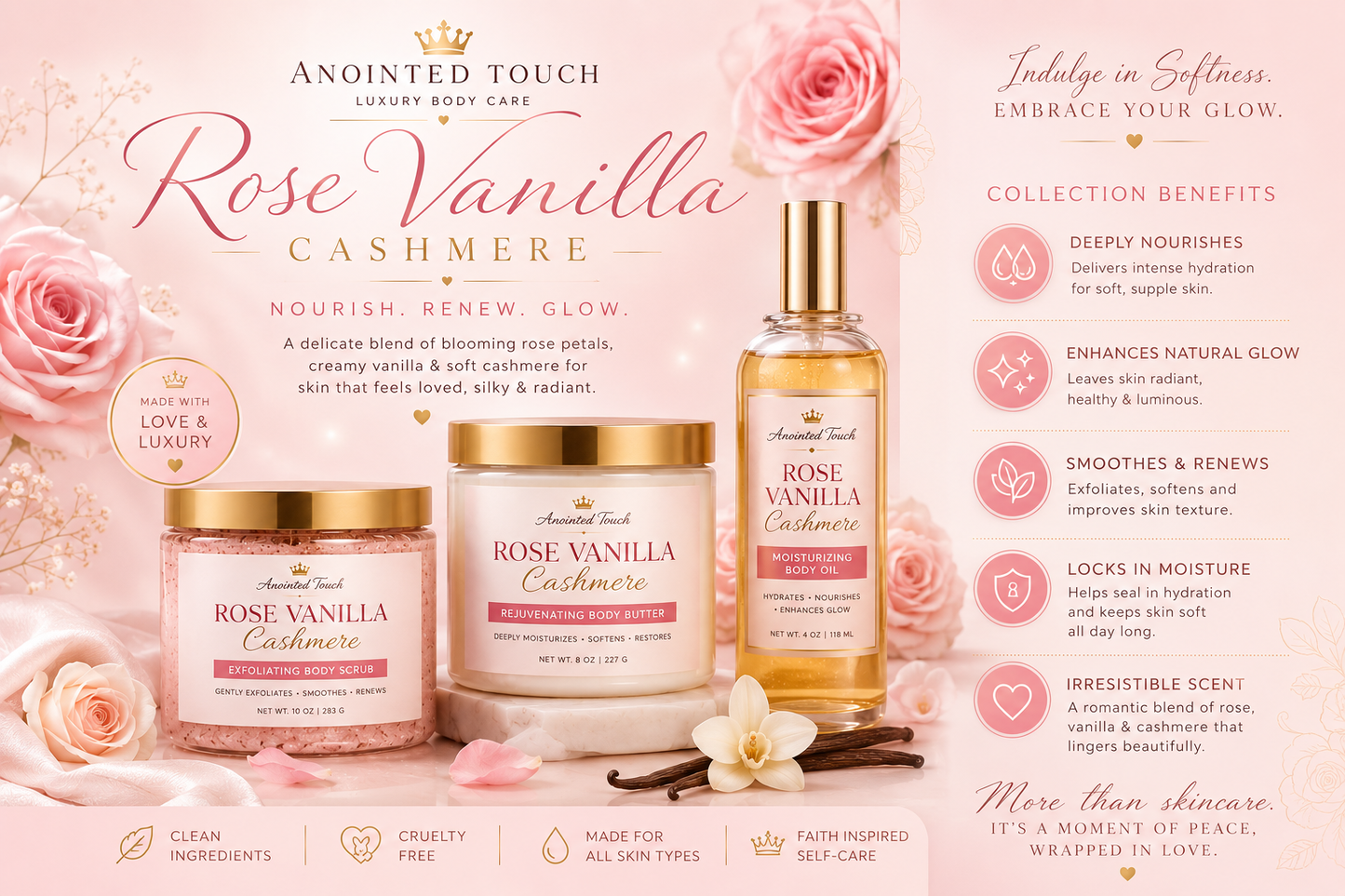 🌹✨ Rose Vanilla Cashmere Bundle